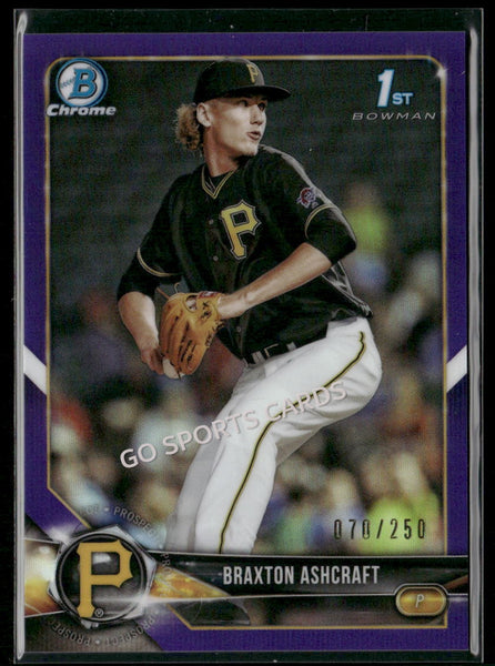 2018 Bowman Draft Chrome Purple /250 Braxton Ashcraft 1st #BDC-95 RC