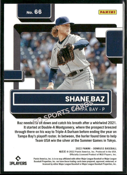 2022 Panini Donruss Rated Rookie Red /2022 Shane Baz #66 RC
