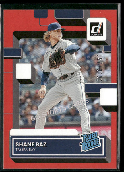 2022 Panini Donruss Rated Rookie Red /2022 Shane Baz #66 RC