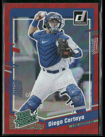 2023 Panini Donruss Rated Prospect Holo Red /2023 Diego Cartaya #72 RC