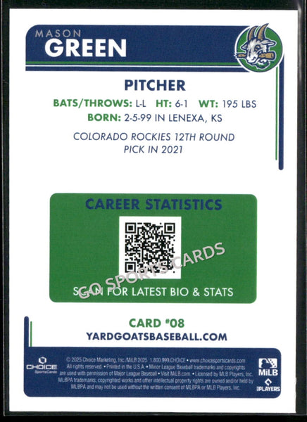 2025 Hartford Yard Goats Mason Green