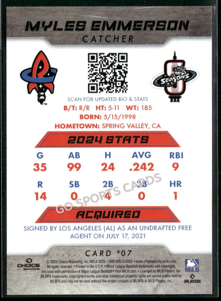 2025 Rocket City Trash Pandas Myles Emmerson