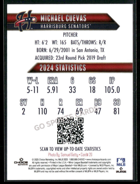 2025 Harrisburg Senators Michael Cuevas