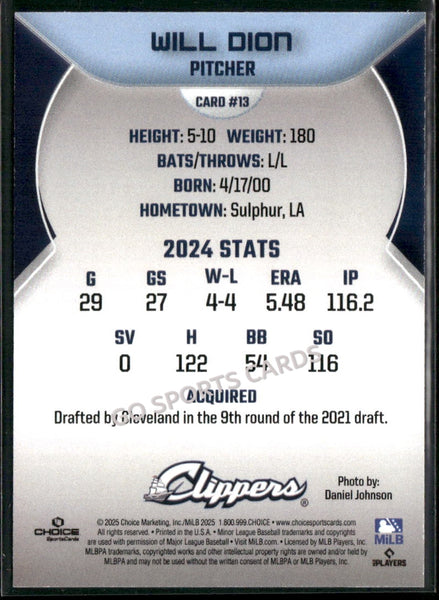 2025 Columbus Clippers Will Dion
