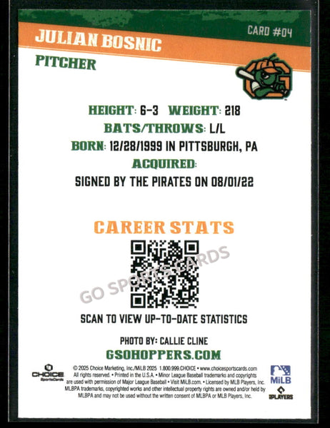 2025 Greensboro Grasshoppers Julian Bosnic