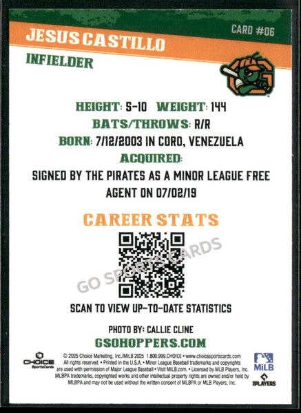 2025 Greensboro Grasshoppers Jesus Castillo