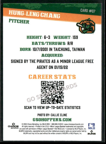 2025 Greensboro Grasshoppers Hung Leng Chang