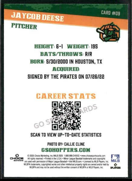 2025 Greensboro Grasshoppers Jaycob Deese