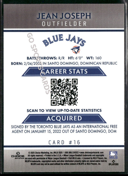 2025 Dunedin Blue Jays Jean Joseph