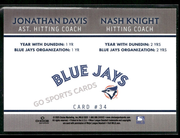 2025 Dunedin Blue Jays Jonathan Davis Nash Knight