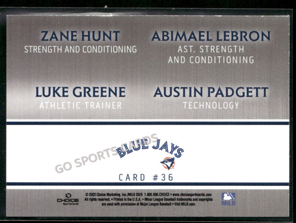 2025 Dunedin Blue Jays Zane Hunt Luke Greene Abimael Lebron Austin Padgett