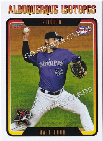 2024 Albuquerque Isotopes Matt Koch