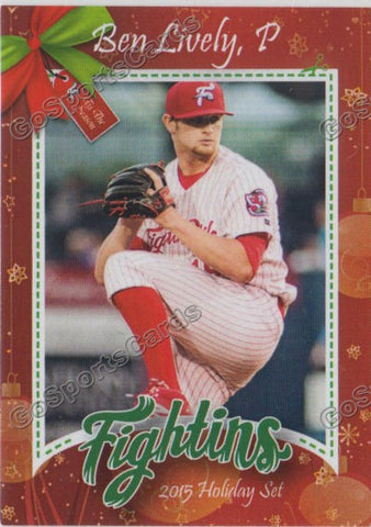 2015 Reading Fightins Phillies Holiday Xmas Ben Lively