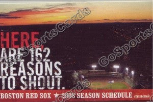 2008 Boston Red Sox B Pocket Schedule