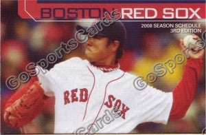 2008 Boston Red Sox Dice K Pocket Schedule