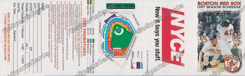 1997 Boston Red Sox Pocket Schedule (Mo Vaughn, Flat)