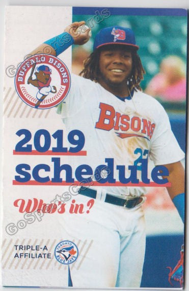 2019 Buffalo Bisons Pocket Schedule (Vladimir Guerrero Jr, Danny Jansen)