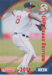 2014 Pawtucket Red Sox SGA Dunkin Donuts Drake Britton – Go Sports Cards
