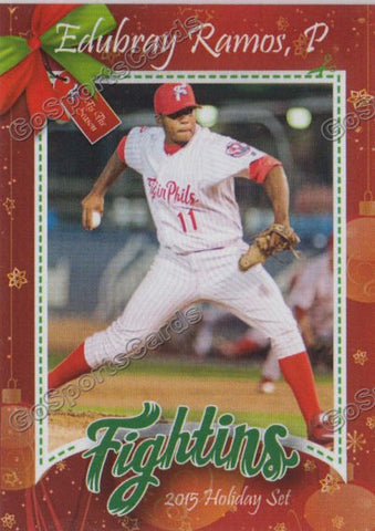 2015 Reading Fightins Phillies Holiday Xmas Edubray Ramos
