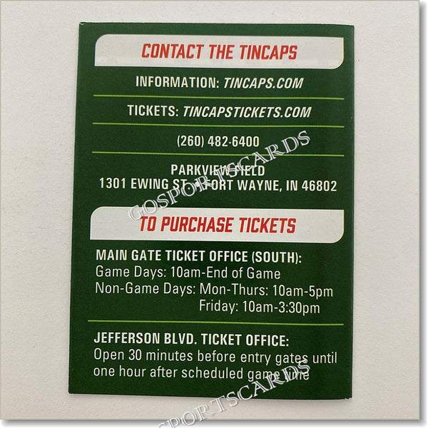 2021 Fort Wayne TinCaps Pocket Schedule