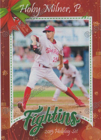 2015 Reading Fightins Phillies Holiday Xmas Hoby Milner