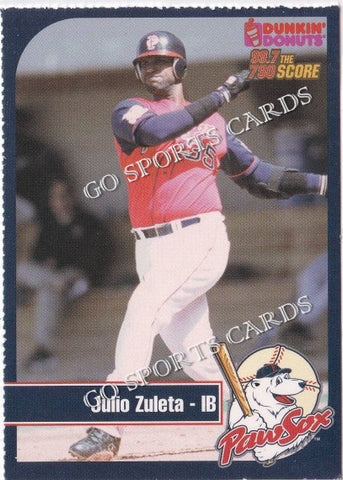 2003 Pawtucket Red Sox Dunkin Donuts SGA Julio Zuleta