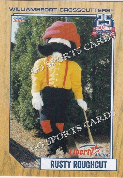 2023 Williamsport Crosscutters 25th Anniversary Rusty Roughcut Mascot