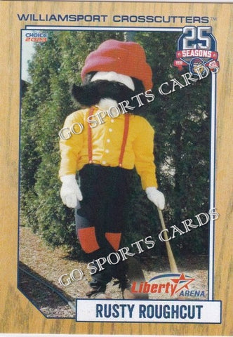 2023 Williamsport Crosscutters 25th Anniversary Rusty Roughcut Mascot