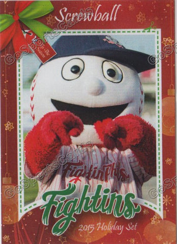 2015 Reading Fightins Phillies Holiday Xmas Screwball 