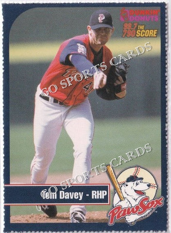 2003 Pawtucket Red Sox Dunkin Donuts SGA Tom Davey