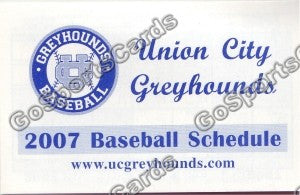 2007 Union City Greyhounds Pocket Schedule