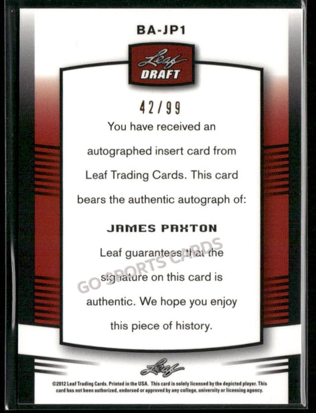 2012 Leaf Metal Draft Silver /99 James Paxton #BA-JP1