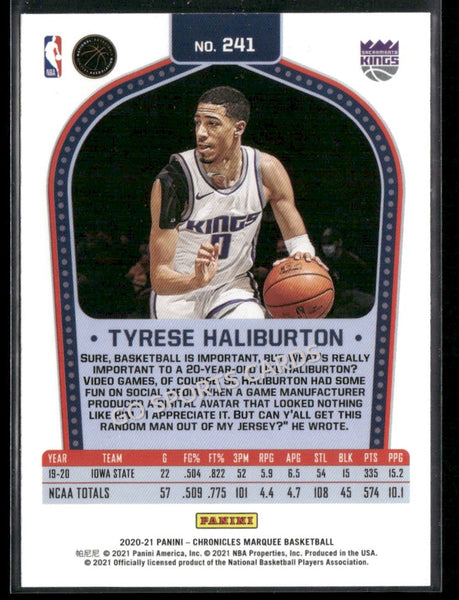 2020-21 Panini Chronicles Marquee Green Tyrese Haliburton #241