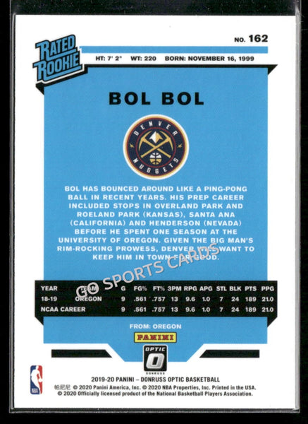 2019-2020 Donruss Optic Bol Bol Rated Rookie #162