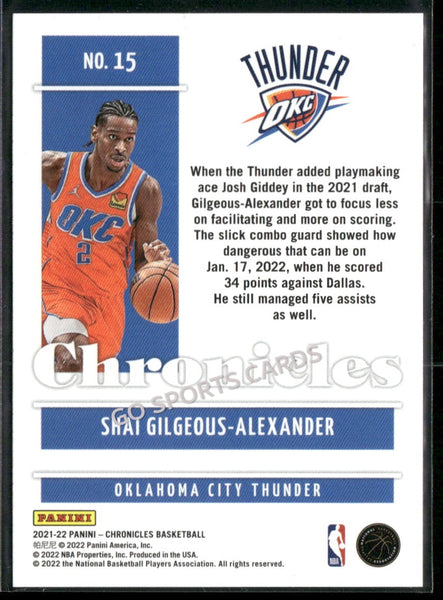 2021-22 Panini Chronicles Green Shai Gilgeous Alexander #15