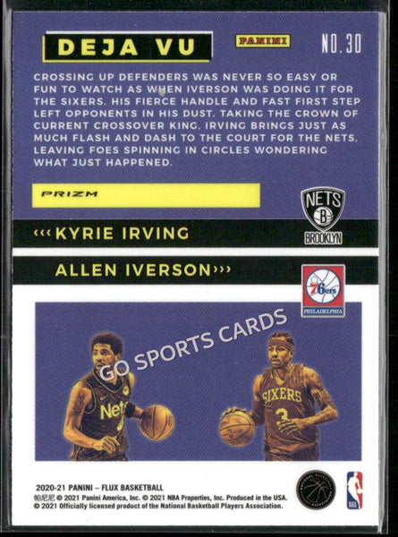 2020-21 Panini Flux Deja Vu  Kyrie Irving Allen Iverson #30 Silver Holo Prizm