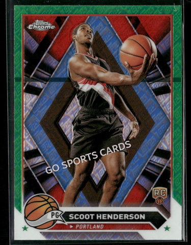 2023-24 Topps Chrome Scoot Henderson Green Logo Refractor #60