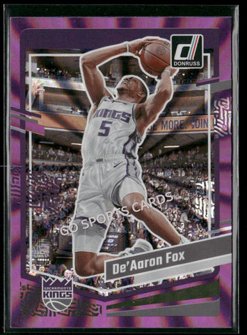 2023-24 Donruss De'Aaron Fox Purple Laser Holo /99 #126