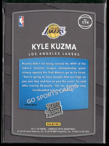 2017-18 Panini Donruss Optic Rated Rookies Kyle Kuzma Holo Silver Prizm #174