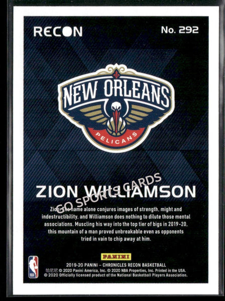 2019-20 Panini Chronicles Zion Williamson Recon Bronze #292