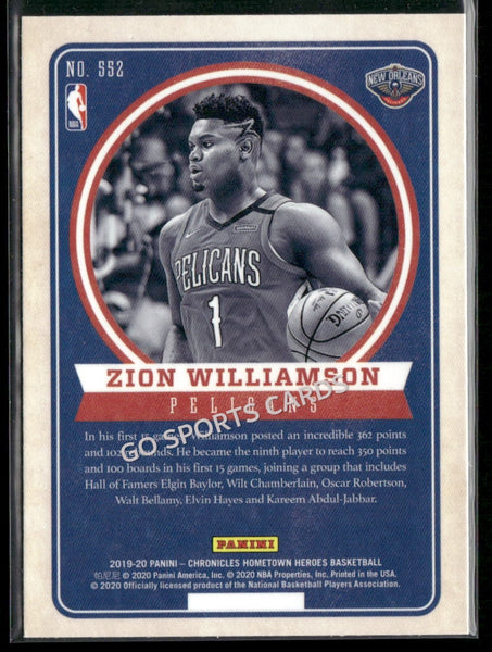 2019-20 Panini Chronicles Zion Williamson Hometown Heroes #552