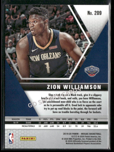 2019-20 Panini Mosaic Zion Williamson #209
