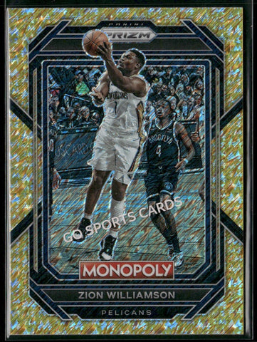 2022-23 Panini Prizm Monopoly Zion Williamson Gold Shimmer /500 #55