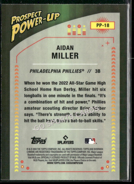 2024 Bowman Chrome Aidan Miller Prospect Power-Up Refractor #PP-18