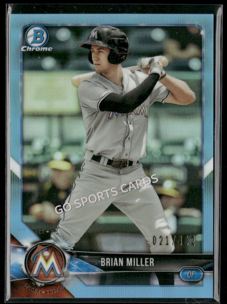 2018 Bowman Draft Chrome Sky Blue Refractor /402 Brian Miller #BDC-132