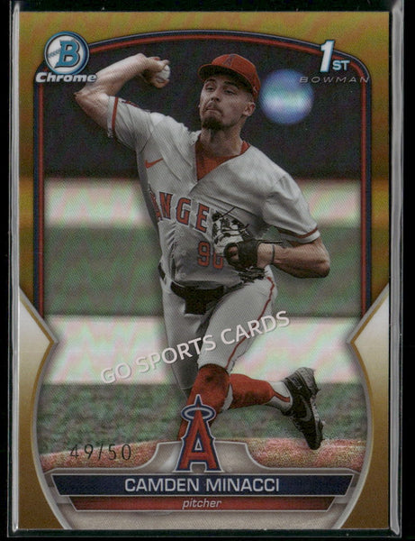 2023 Bowman Chrome Draft Prospects 1st Gold Refractor /50 Camden Minacci #BDC-23