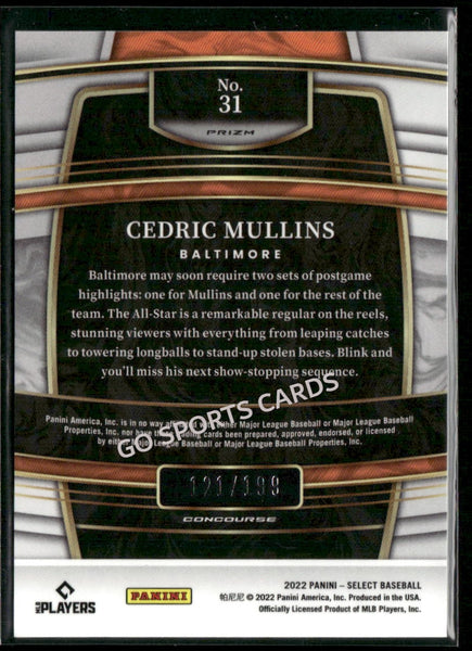 2022 Panini Select Red Prizm /199 Cedric Mullins #31