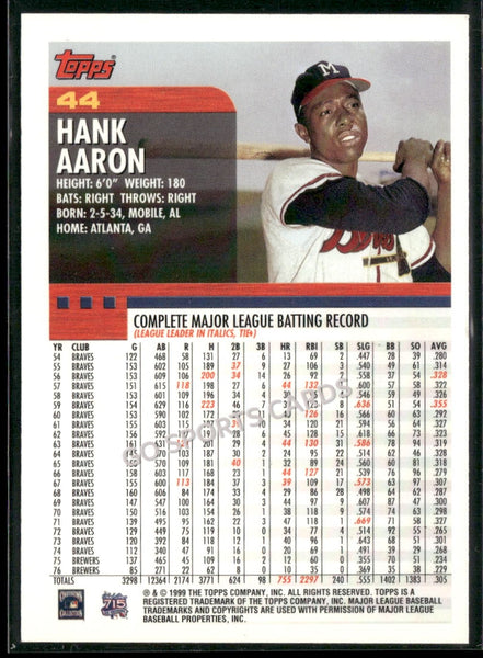 2000 Topps Hank Aaron #44