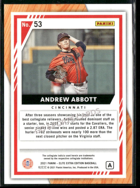 2021 Panini Elite Extra Edition Prime Numbers A /180 Andrew Abbott #53 RC