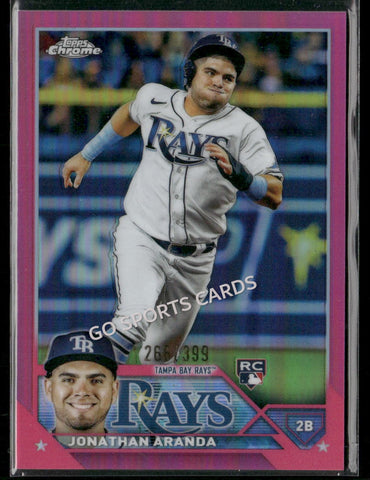 2023 Topps Chrome Pink Refractor /399 Jonathan Aranda #18 RC